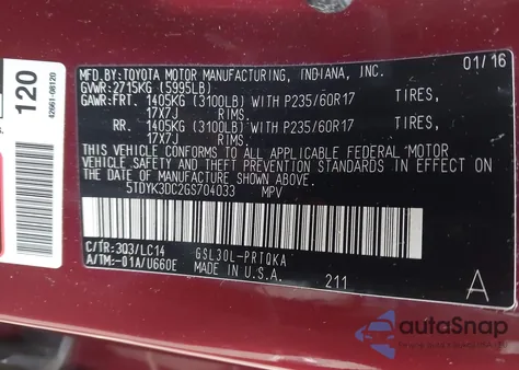 2016 Toyota Sienna Xle 8 Passenger from USA, damaged, VIN 5TDYK3DC2GS704033